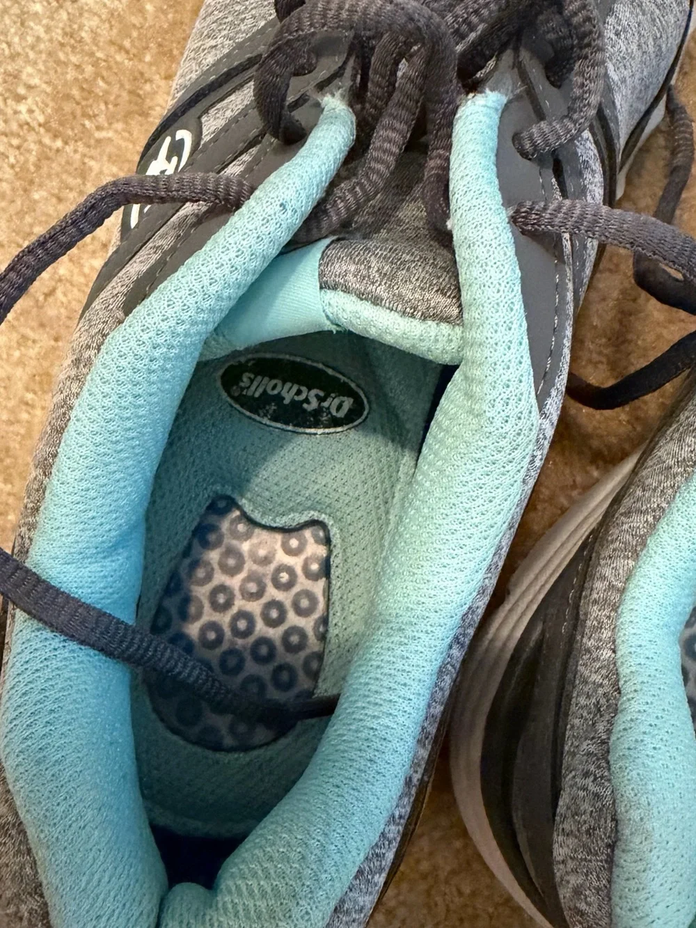 Dr. Scholl's Women's Gray and Light Blue Athletic Sneakers